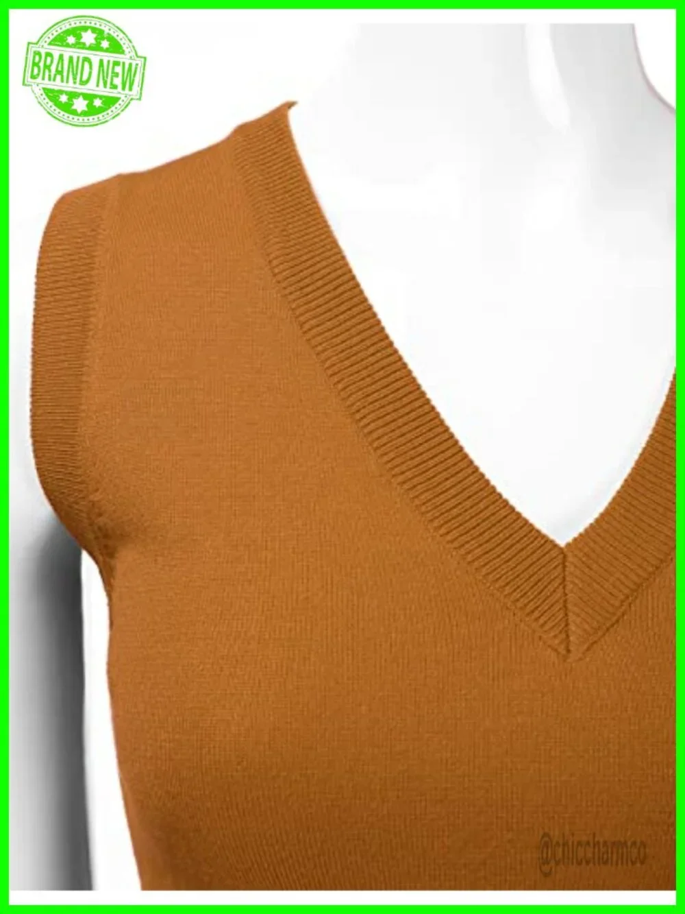 V-Neck Sleeveless Stretch Pullover Sweater Vest - Viscose Blend